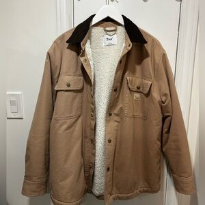 Aritzia TNA Canvas Oversized Workwear Jacket (Tan/Dusty Pink/Brown, Size M)